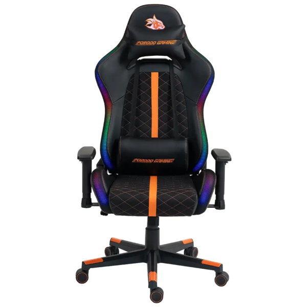 Porodo ergonomic RGB gaming chair black orange Qatar