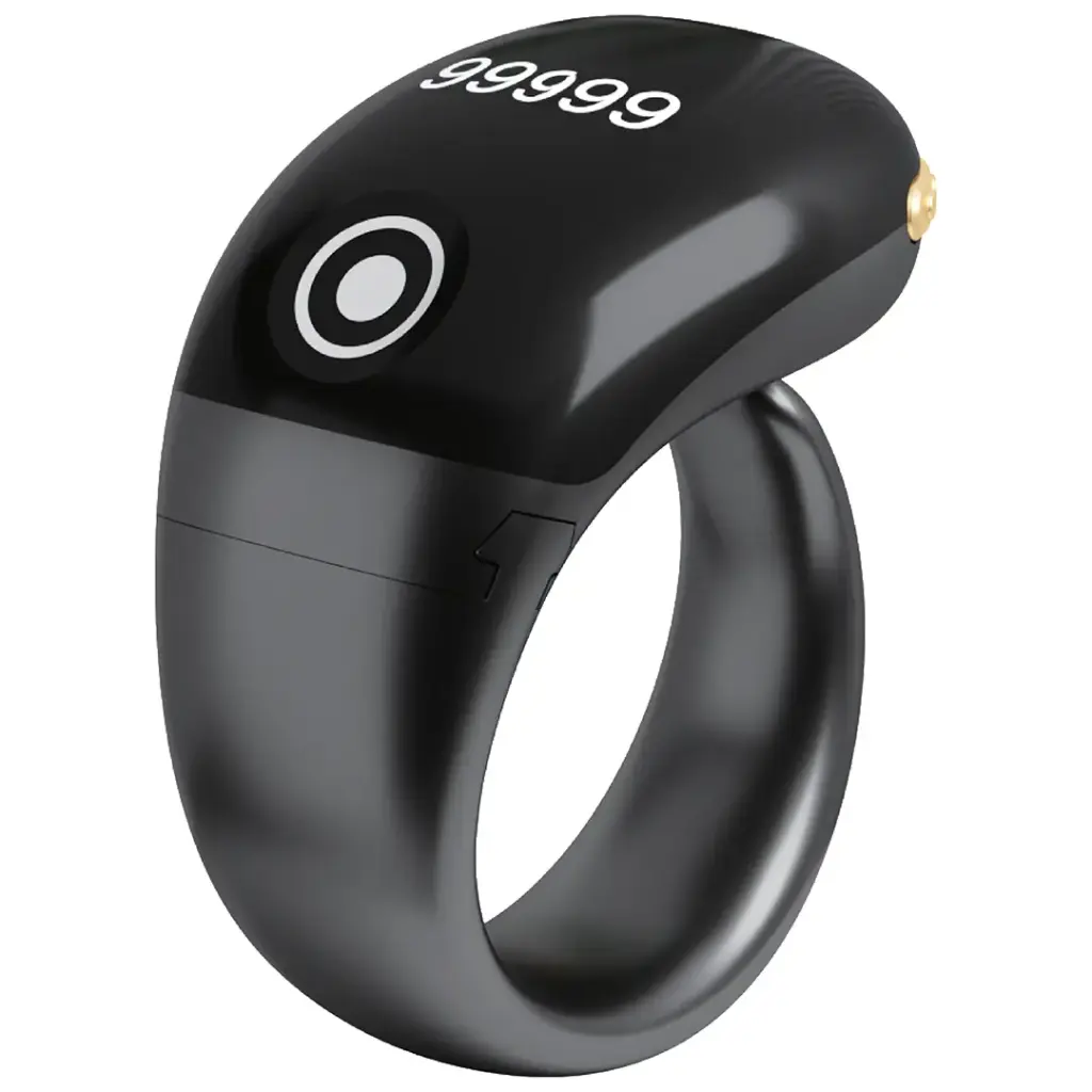 Green Lion Smart Zikr Ring with OLED Display – Black green lion smart zikr ring oled display black in qatar
