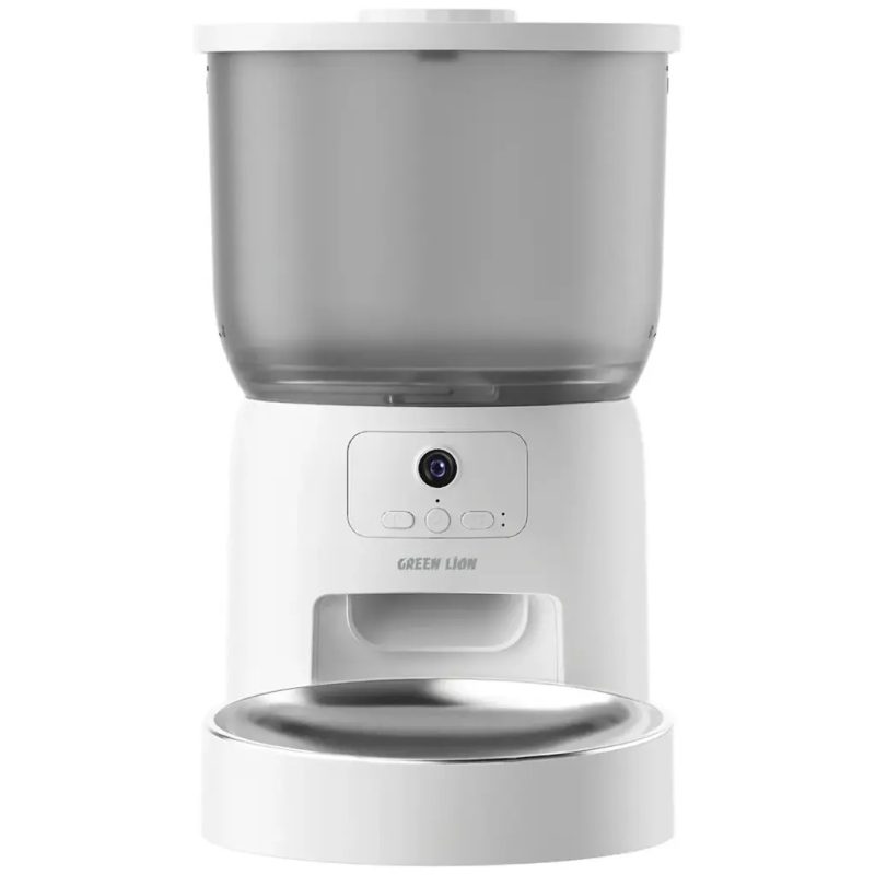 Green Lion smart pet feeder with stainless steel bowl white Qatar