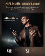 ⁦Hollyland Lark Max 2 Ultimate Combo 2-Person Wireless Microphone System with Camera and USB-C | Dual Receivers + 2 OWS Low-Latency Earphones | 48 kHz / 32-bit Float Recording - Black⁩ - الصورة ⁦2⁩