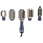 Porodo 5-in-1 hot air brush Qatar blue gold styling set