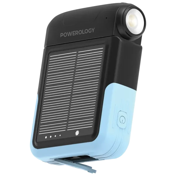 Powerology Sante 10000mAh solar power bank black portable charger in Qatar