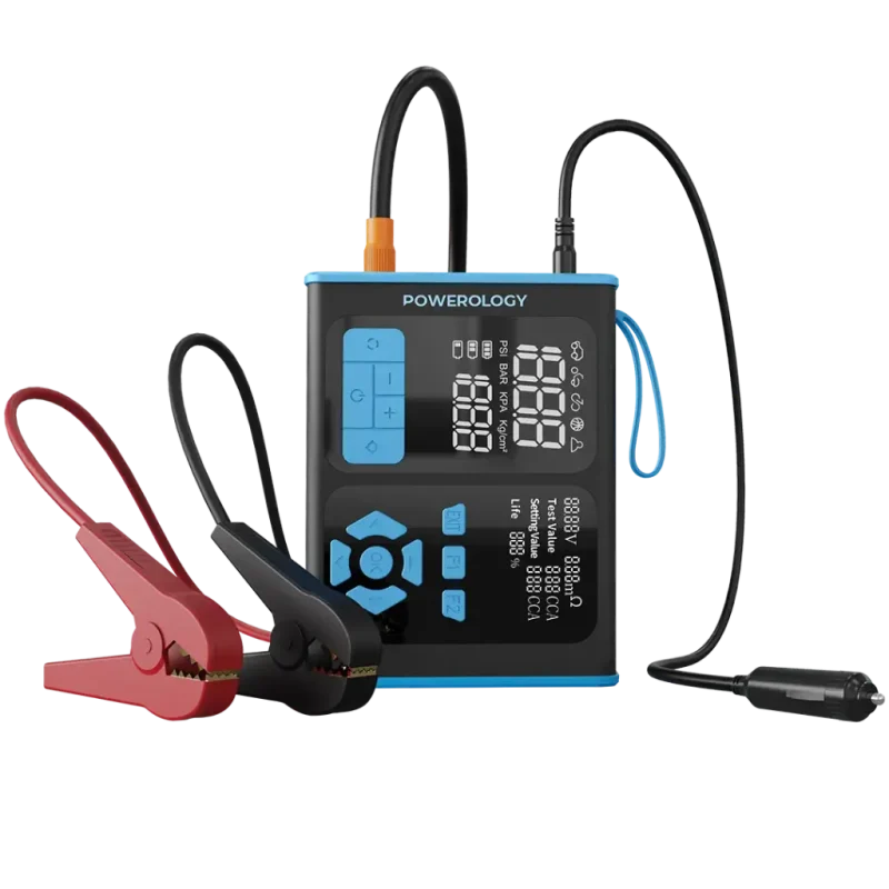 Powerology jump starter air inflator OBD II car diagnostic tool portable emergency device in Qatar